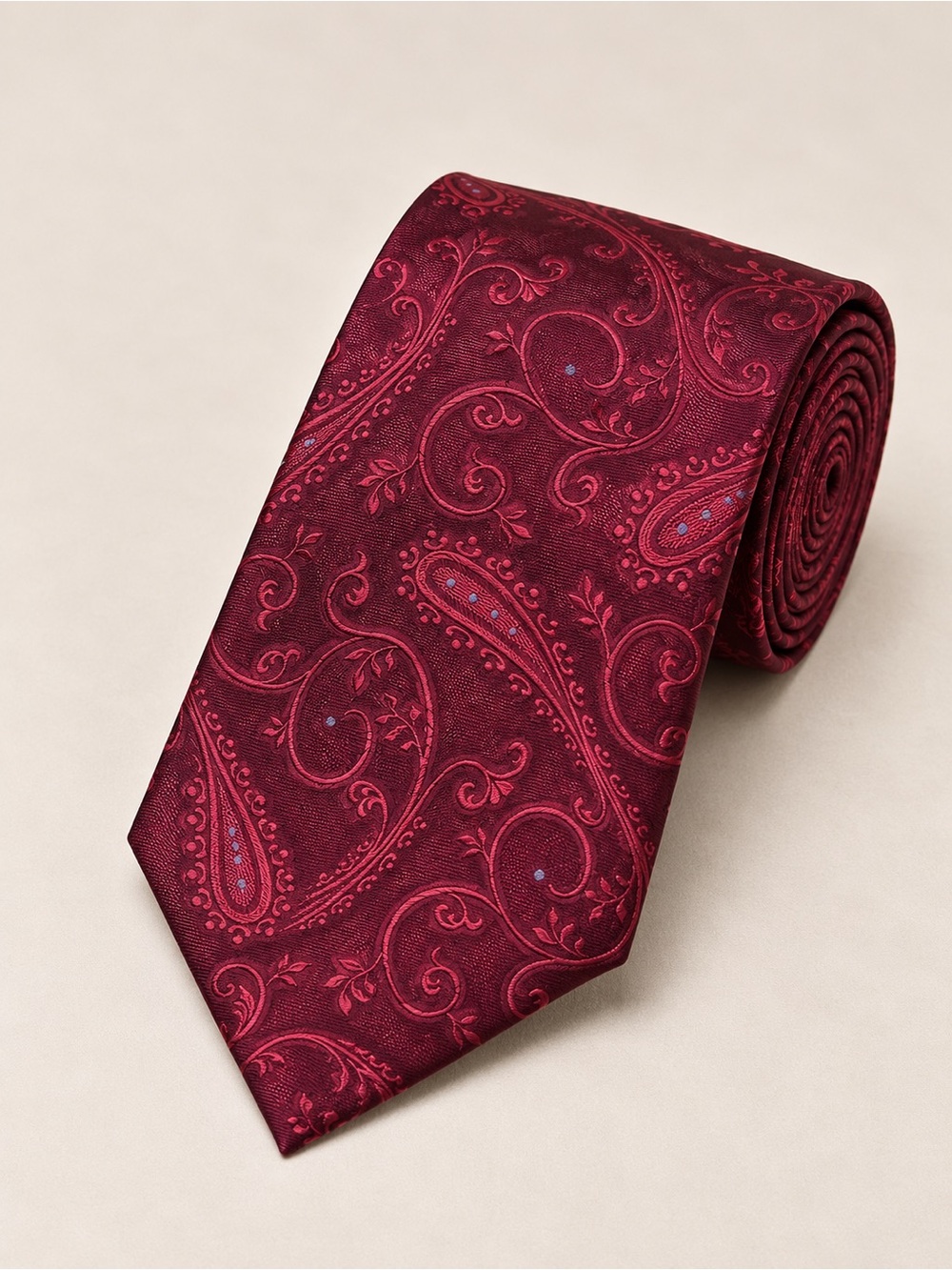 Ted Baker London Silk Tie Burgundy Paisley Floral Business Wedding Luxury